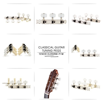 TENOR Classical Guitar Tuners with Nickel Plated Finish and Pearl Buttons