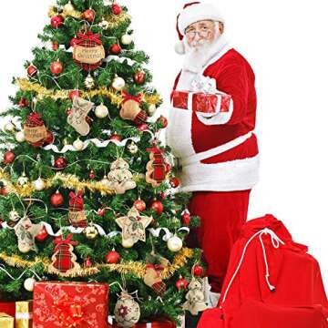 WILLBOND 16 Pieces Christmas Burlap Ornaments - Rustic Holiday Decor