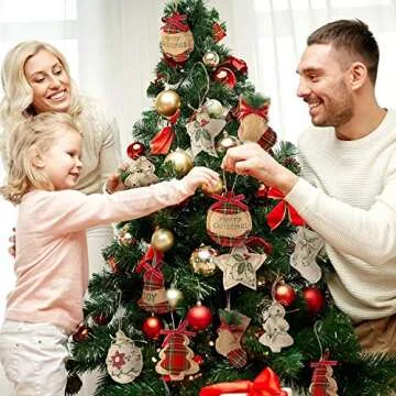 WILLBOND Christmas Burlap Ornaments Set for Holiday Cheer