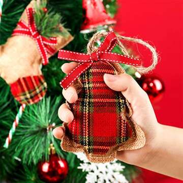 WILLBOND Christmas Burlap Ornaments Set for Holiday Cheer