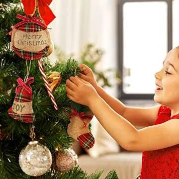 WILLBOND Christmas Burlap Ornaments Set for Holiday Cheer
