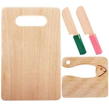 VAIPI 4 Pcs Wooden Kids Knives Cooking Utensils for Kitchen Cooking Children's Safe Knives Kids Cute...