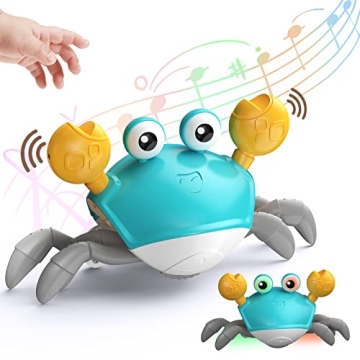 Plnmlls Crawling Crab Baby Toy,Tummy Time Toys,Baby Toys for Boys and Girls,Baby Sensory Toys with M...