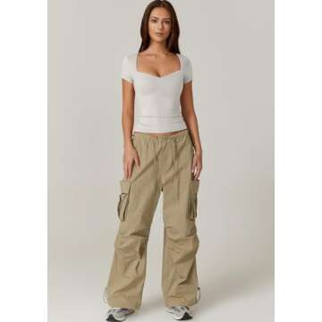 Stylish QINSEN Short Sleeve Sweetheart Neck Tee for Women