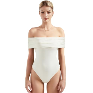 SUUKSESS Off the Shoulder Bodysuit - Stylish, Comfortable, and Versatile Top in Cream White