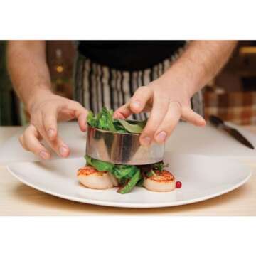 Cutlery-Pro Food Plating Presentation Ring, Cat Cora Approved, 18/8 Stainless Steel, 3.5 x 2-Inch