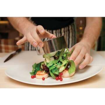 Cutlery-Pro Food Plating Presentation Ring, Cat Cora Approved, 18/8 Stainless Steel, 3.5 x 2-Inch