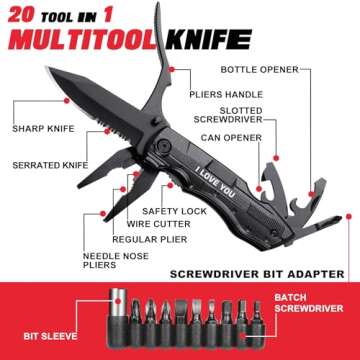 Gifts for Boyfriend Husband Him, Multitool Knife“I LOVE YOU”, Valentines Day Unique Gifts, Tools...