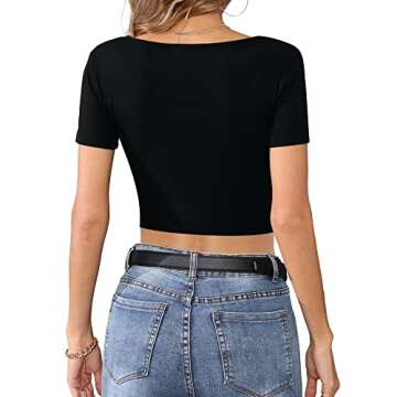 CLOZOZ Square Neck Crop Tops for Women - Stylish & Comfortable
