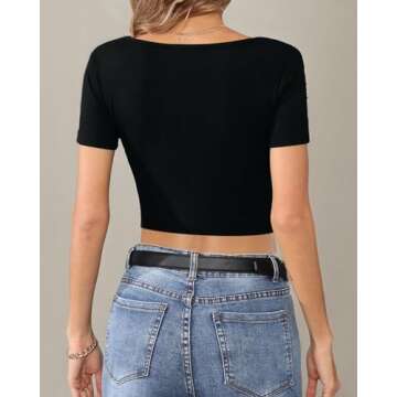 CLOZOZ Square Neck Crop Tops for Women - Stylish & Comfortable