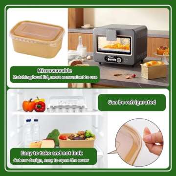 Fniiva 50 Pack 25 oz Paper Bowls with Lids for Parties