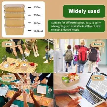 Fniiva 50 Pack 25 oz Paper Bowls with Lids for Parties