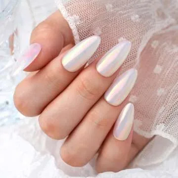 PrettyDiva Aurora Chrome Nail Powder - Iridescent Unicorn Chrome Nail Powder Multi Color Shifting Moonlight Chrome Powders, Magic Aurora Moonlight Effect Chrome Pigment Powder for Nail Art