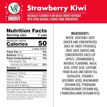 V8 +SPARKLING ENERGY - Strawberry Kiwi Energy Drink