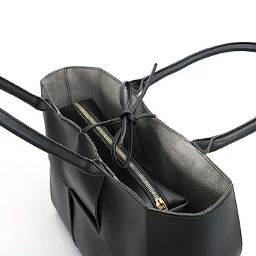 Stylish Vegan Leather Woven Tote Bag for Women
