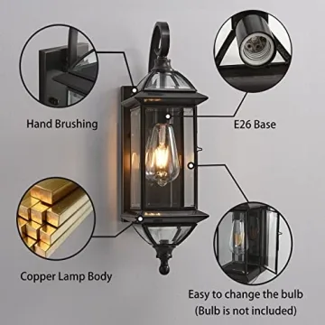 Milaii Copper Outdoor Wall Sconce Light - Vintage Style