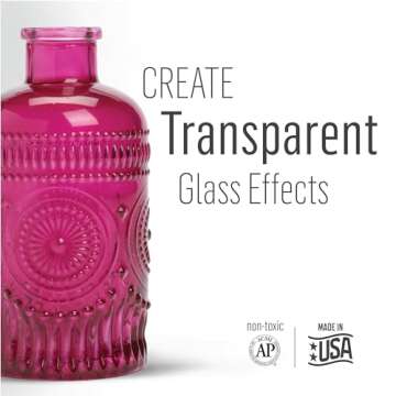 FolkArt Murano Acrylic Craft Paint Kit, 15 Piece Set Including 5 Brushes and 10 Transparent Colors, PROMOMG24