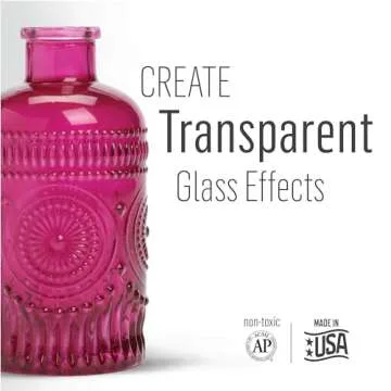 FolkArt Murano Acrylic Craft Paint Kit, 15 Piece Set Including 5 Brushes and 10 Transparent Colors, PROMOMG24