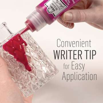 FolkArt Murano Acrylic Craft Paint Kit, 15 Piece Set Including 5 Brushes and 10 Transparent Colors, PROMOMG24