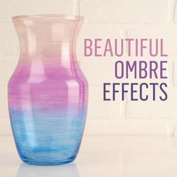 FolkArt Murano Acrylic Craft Paint Kit, 15 Piece Set Including 5 Brushes and 10 Transparent Colors, PROMOMG24