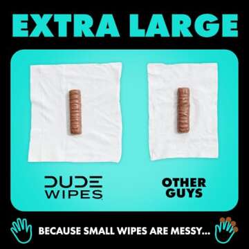 DUDE Wipes - Flushable Wipes Travel Pack - 6 Pack, 108 Wipes - Mint Chill Extra-Large Adult Wet Wipes - Vitamin-E, Aloe Vera, Eucalyptus, and Tea Tree Oils - Septic and Sewer Safe Butt Wipes