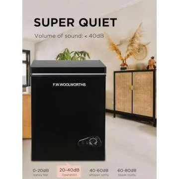 F.W.WOOLWORTHS 3.5 Cu.Ft Chest Freezer with Removable Basket, Deep Freezer Adjustable 7 Thermostat, Compact Freezer for Kitchen, House, Office, Garage, Basement, RVs-Black