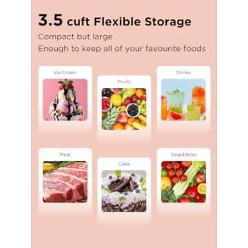 F.W.WOOLWORTHS 3.5 Cu.Ft Chest Freezer with Removable Basket, Deep Freezer Adjustable 7 Thermostat, Compact Freezer for Kitchen, House, Office, Garage, Basement, RVs-Black