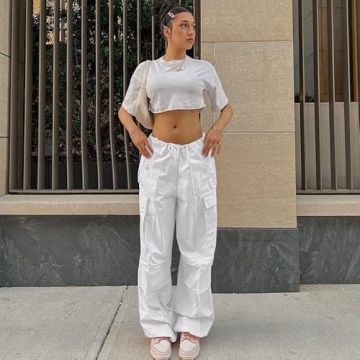 YAHUIUL Women's Stylish Comfortable Parachute Pants