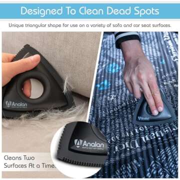 Analan Mini Pet Hair Remover for Car Detailing Supplies, Carpet Dog Hair Remover for Car Interior, Triangle Dog Hair Remover for Auto Detailing, Couch, Furniture, Lint, Carpet(Multi-Color)