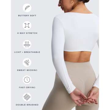 Stylish Aoxjox Cropped V Neck Athletic Top for Women