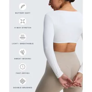 Stylish Aoxjox Cropped V Neck Athletic Top for Women