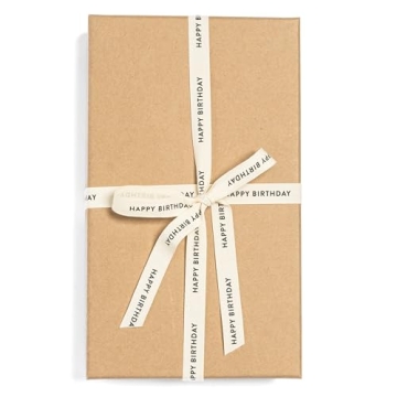 Happy Birthday Cotton Herringbone Ribbon for Gifts