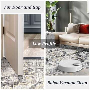 Area Rugs 8x10 for Living Room, Ultra-Thin Black Vintage Large Washable Rug Soft Non-Slip Backing Floor Mat Carpet Indoor Thin Rug for Bedroom Dining Room Playroom Office Home Decor