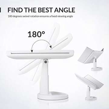 EASEHOLD Make-up Mirror with 21 LED Lights - Foldable & Rotatable
