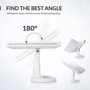 EASEHOLD Make-up Mirror with 21 LED Lights - Foldable & Rotatable