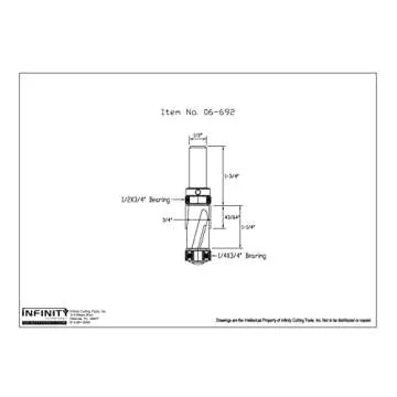 Infinity Cutting Tools 1/2" Shank, Mega Flush Trim Bit, 3/4" C.D. x 1-1/4" C.H. | Carbide Tip | Heav...