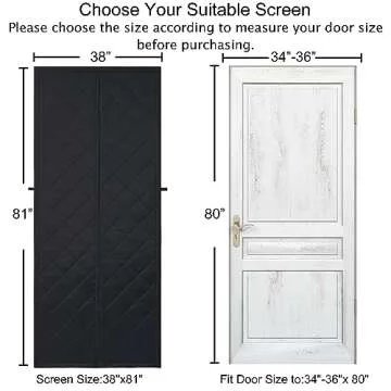Odocovo Upgraded Magnetic Thermal Insulated Door Curtain,Thicken Polyester Fiberfill & Thicker Oxford Fabric,Temporary Magnetic Screen Door,Folding Accordion Doors,Interior Insulation Cover