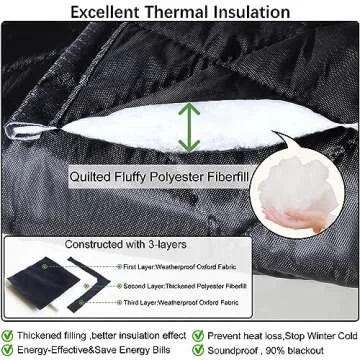 Odocovo Upgraded Magnetic Thermal Insulated Door Curtain,Thicken Polyester Fiberfill & Thicker Oxford Fabric,Temporary Magnetic Screen Door,Folding Accordion Doors,Interior Insulation Cover