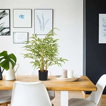 Artificial Plant Silk Bamboo Tree Fake for Home, Interior Home Decor Artificial Bamboo Plants Office, Lobby and Other Decorations 23.6"