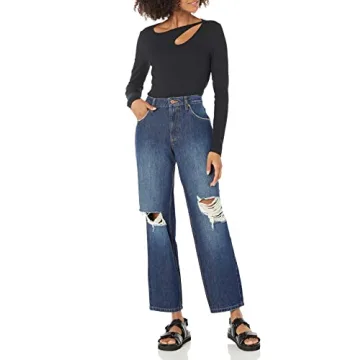 Stylish Luca High Rise Distressed Loose Straight Fit Jeans
