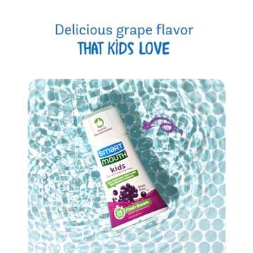 SmartMouth Kids Grape Burst Zinc Activated Oral Rinse - Children's Mouthwash - 10 Fl Oz, 4 Pack, Grape