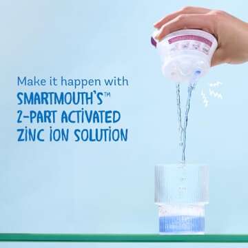 SmartMouth Kids Grape Burst Zinc Activated Oral Rinse - Children's Mouthwash - 10 Fl Oz, 4 Pack, Grape