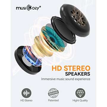 MUSICOZY 3D Bluetooth Sleep Mask with Headphones, Wireless Music Sleep Headband Eye Mask for Side Sleepers, Men, Women, and Mom, Ideal for Sleeping, Travel, Meditation, Cool Tech Gifts