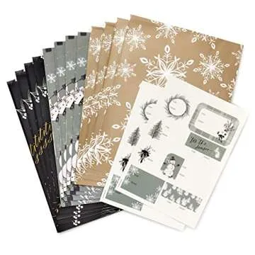 Elegant Hallmark Christmas Flat Wrapping Paper Sheets 12 Pack