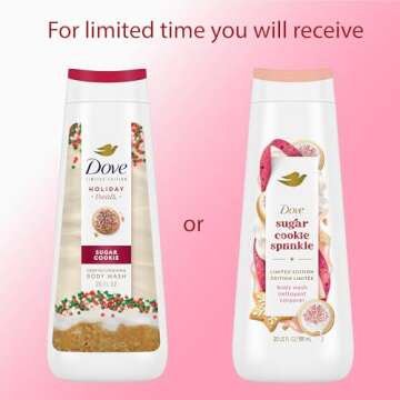 Dove Sugar Cookie Mixed Pack for Deep Nourishment Limited Edition Holiday Treats Hydrates and Replenishes Skin Sulfate Free 3 Count