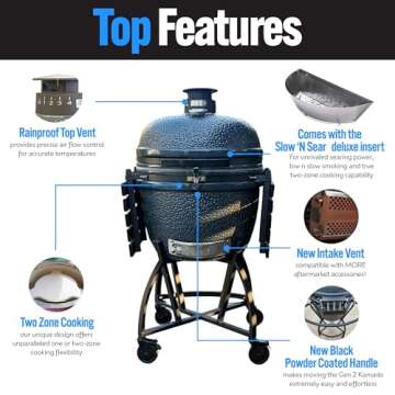 SnS Grills Slow ‘N Sear Deluxe Kamado Grill: Charcoal Cooking Master