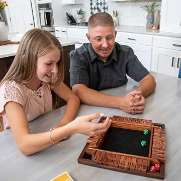 Wooden Shut The Box Game for All Ages - 2 to 4 Players