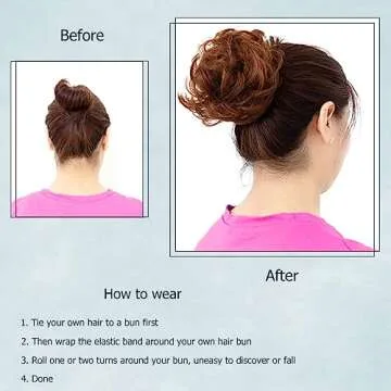 QTHQTFL Burgundy Messy Bun Hair Piece for Women