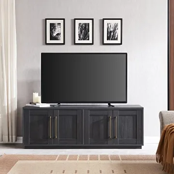 Elegant Charcoal Gray TV Stand for up to 80" TVs