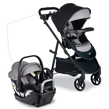 Britax Willow Brook S+ Baby Travel System, Infant Car Seat and Stroller Combo with Alpine Base, Clic...